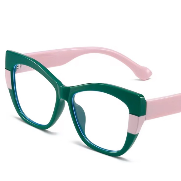 Stylish Pink and Green Glasses - Picture 1 of 2